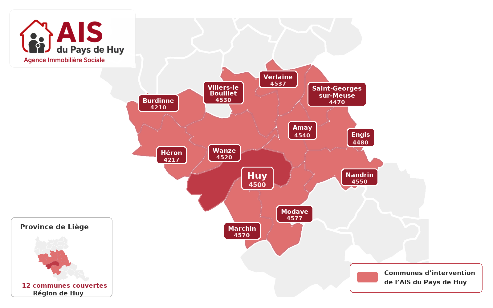 Carte communes AIS Huy